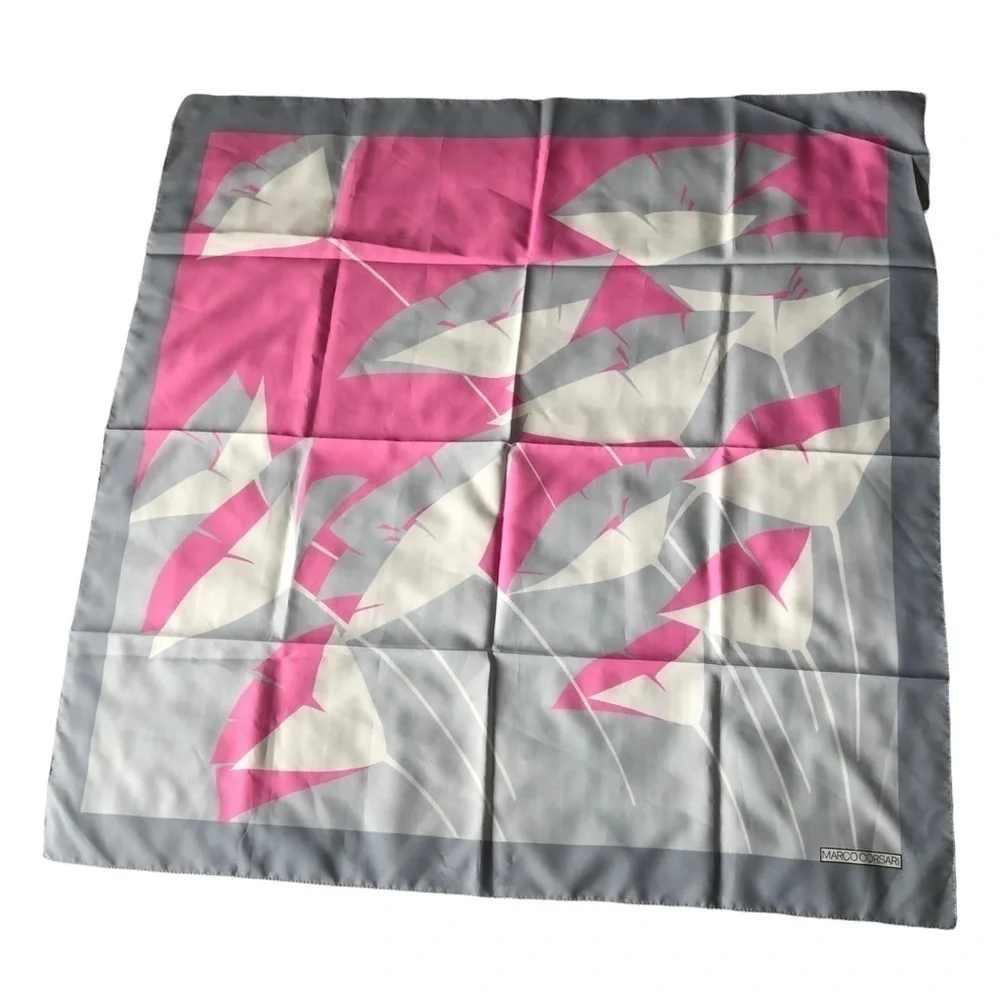 Marco Corsari Floral Scarf Grey Pink White